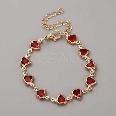 Alloy Rhinestone Link Chain Bracelets for Women BJEW-WH0023-65-1