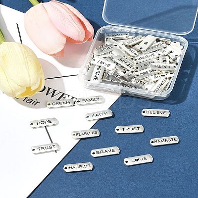 120Pcs 12 Styles Tibetan Style Alloy Rectangle Pendants FIND-FS0003-63-1
