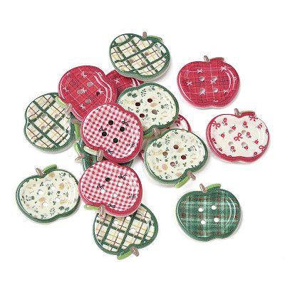 4-Hole Apple Plastic Buttons BUTT-F066-01-1