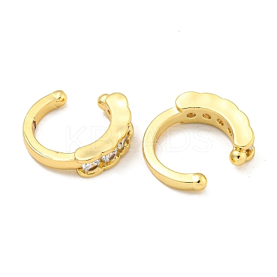 Brass Micro Pave Cubic Zirconia Cuff Earrings EJEW-C104-092G-1