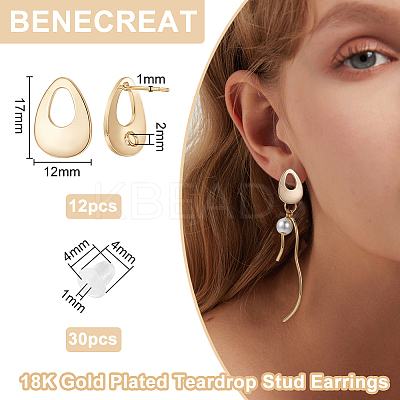 Wholesale BENECREAT 12PCS 2 Mixed Color Round Brass Hoop Earrings