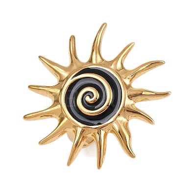 304 Stainless Steel Enamel Cuff Rings for Women LS-RJEW-L133-02G-1