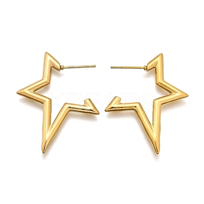 Ion Plating(IP) 304 Stainless Steel Stud Earrings for Women X-STAS-D084-25G-1
