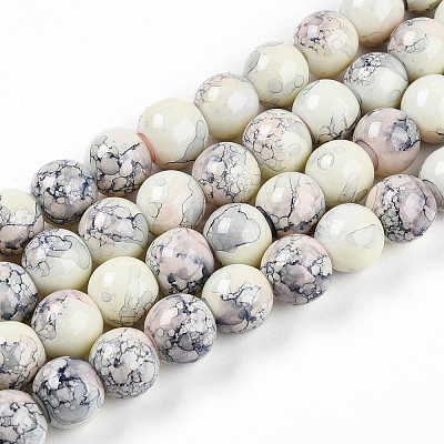 Baking Paint Glass Beads Strands DGLA-N003-10mm-C05-1