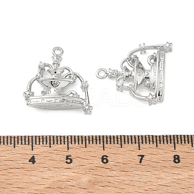 Brass Micro Pave Clear Cubic Zirconia Pendants KK-K351-72P-1