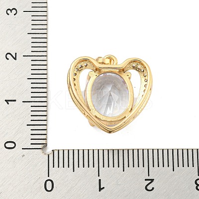 Brass Micro Pave Clear Cubic Zirconia Pendants KK-P263-23KCG-02-1