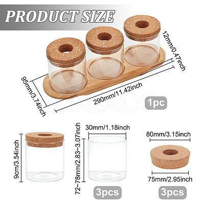 Column Glass Hydroponics Plants Pot Flower Bottle Tube Vase Set AJEW-WH0541-11A-1