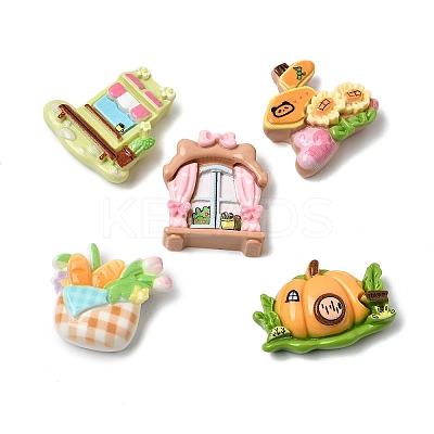 Opaque Resin Cabochons RESI-B038-01-1