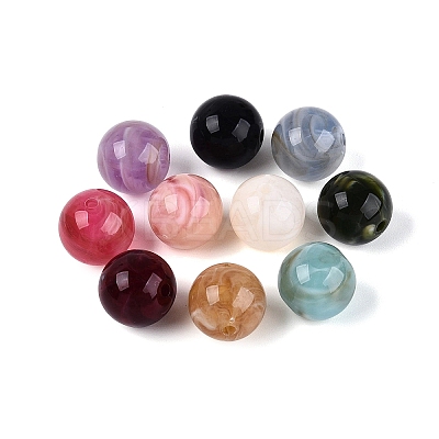 Two Tone Opaque Acrylic Beads OACR-Q205-05C-1