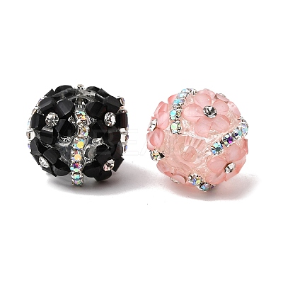 Opaque Acrylic & Rhinestone Beads OACR-D039-01-1