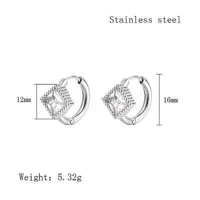 Cubic Zirconia Hoop Earrings VX9431-11-1