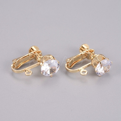 Brass Screw On Clip-on Earring Findings KK-L200-A01-G-1