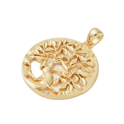 Rack Plating Brass Pendants KK-A224-02B-G-1