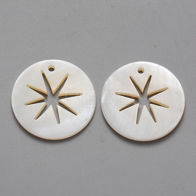Natural Freshwater Shell Pendants SHEL-R021-04-1