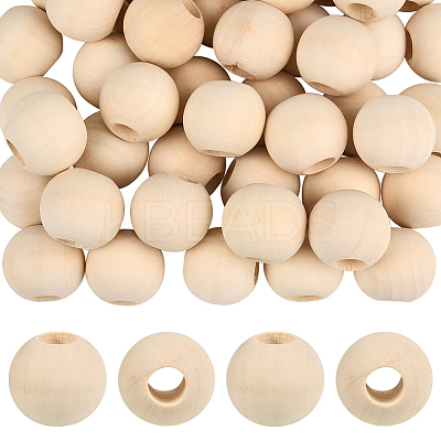 Natural Unfinished Wood Beads WOOD-PA0001-16A-1