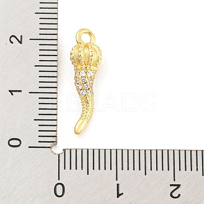 Rack Plating Brass Micro Pave Cubic Zirconia Pendants ZIRC-F140-02G-1