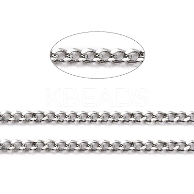 Tarnish Resistant 304 Stainless Steel Curb Chains CHS-D033-02P-01-1