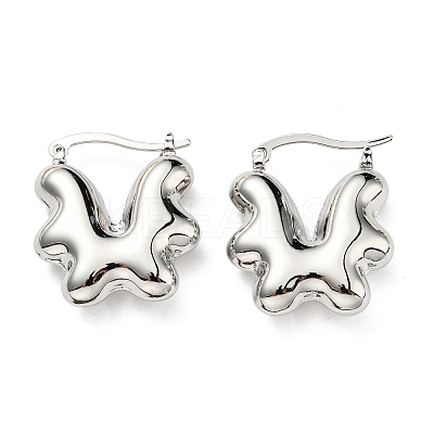 Flower Hoop Earrings EJEW-G355-08P-1