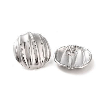 Non-Tarnish Flat Round 304 Stainless Steel Stud Earrings for Women EJEW-L272-003P-1