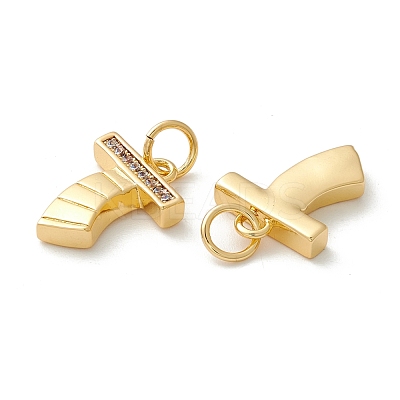 Rack Plating Eco-friendly Brass Micro Pave Clear Cubic Zirconia Charms KK-D072-01G-T-NR-1