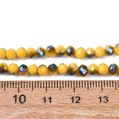 Electroplate Opaque Solid Color Glass Beads Strands EGLA-A034-P4mm-I15-1