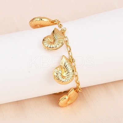 Summer 304 Stainless Steel Sea Animals Charm Bracelets BJEW-D359-16A-G-1