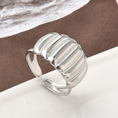 304 Stainless Steel Open Cuff Rings RJEW-A079-01I-P-1