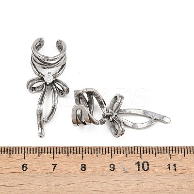 316 Surgical Stainless Bowknot Cuff Earrings EJEW-C160-02AS-1