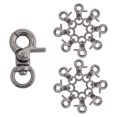 Zinc Alloy Swivel Lobster Claw Clasps PALLOY-PH0001-01B-1