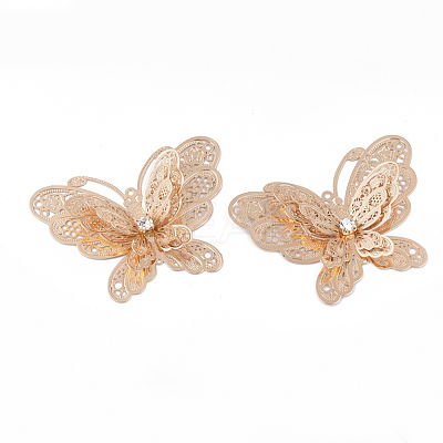 Brass Filigree Joiners Links KK-S353-002LG-1