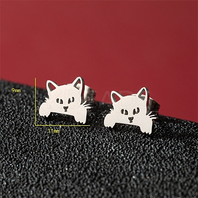 Non-Tarnish Stainless Steel Stud Earrings LS-PW-WG88127-30-1