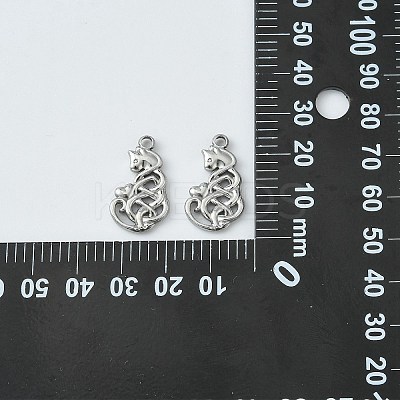 10Pcs 201 Stainless Steel Pendants STAS-CJ0002-34-1