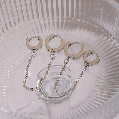 304 Stainless Steel Double Hoop Earrings MR5032-1
