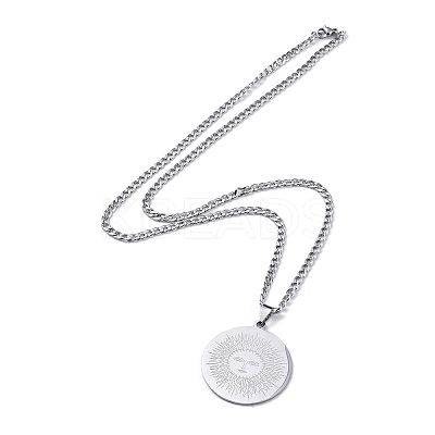 Non-Tarnish 201 Stainless Steel Pendant Necklaces NJEW-C042-05P-1