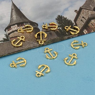 Anchor Brass Pendants ZIRC-F022-64G-1