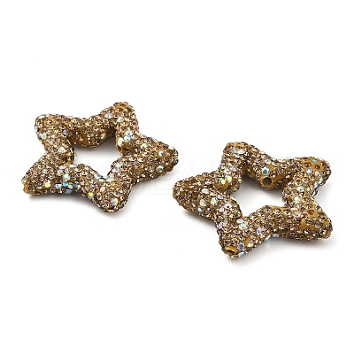 Star Shape Polymer Clay Rhinestone Beads CLAY-NH0001-06E-1
