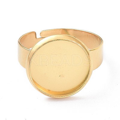 Ion Plating(IP) Adjustable 304 Stainless Steel Finger Rings Components STAS-P291-01C-G-1