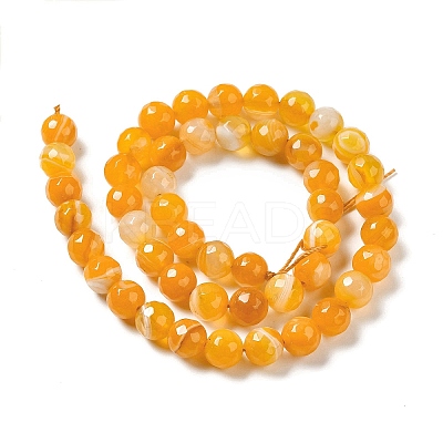 Natural Striped Agate/Banded Agate Beads Strands G-A246-8mm-08-1