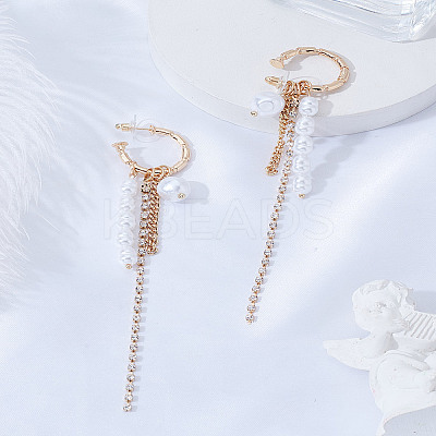 1Pair Alloy Rhinestone Stud Earrings EJEW-LP0012-02G-1