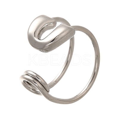 304 Stainless Steel Open Cuff Rings for Women LS-RJEW-A054-01P-1