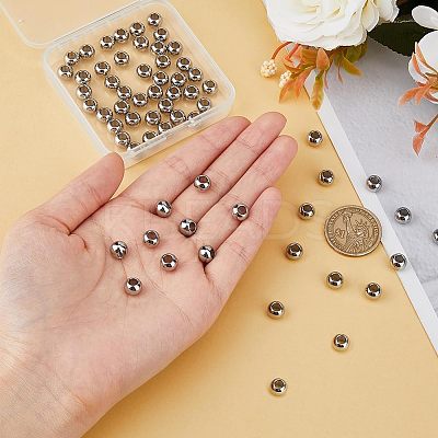 304 Stainless Steel European Beads STAS-DC0001-84-1