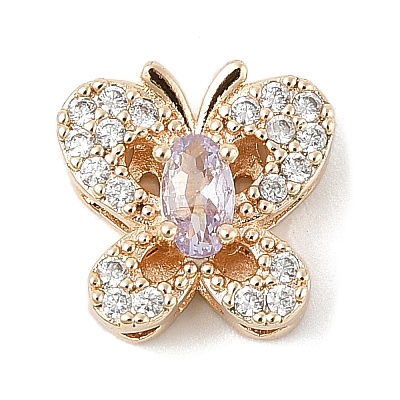 Brass Micro Pave Cubic Zirconia Beads KK-K297-34A-G01-1