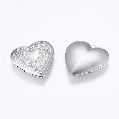 Tarnish Resistant 201 Stainless Steel Locket Pendants STAS-G146-03P-1