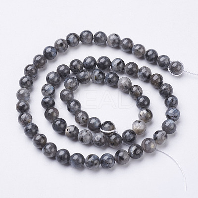 Natural Larvikite Beads Strands X-GSR6mmC128-1
