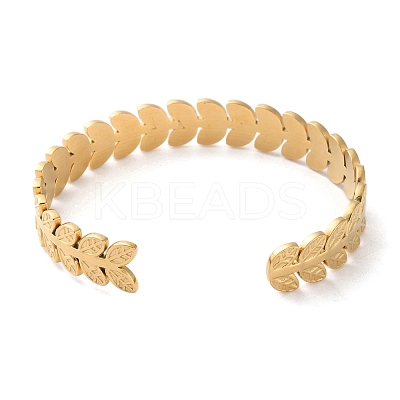304 Stainless Steel Cuff Bangles for Women BJEW-K263-05G-03-1