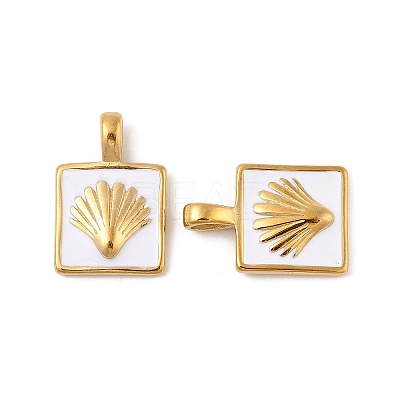 304 Stainless Steel Enamel Pendants STAS-P380-04G-1