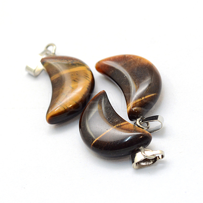 Moon Natural Tiger Eye Pendants X-G-Q369-07-1