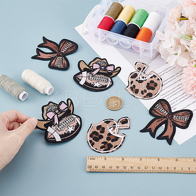6Pcs 3 Styles Polyester Embroidery Sew on Appliques PATC-FG0002-63-1