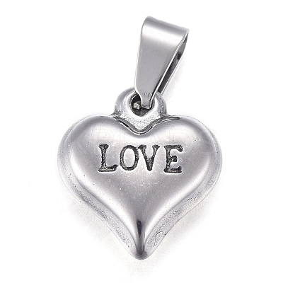 Non-Tarnish Valentine's Day 201 Stainless Steel Charms STAS-I159-02B-P-1