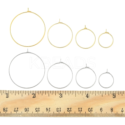 64Pcs 8 Style 316 Surgical Stainless Steel Hoop Earring Findings STAS-FS0001-33-1